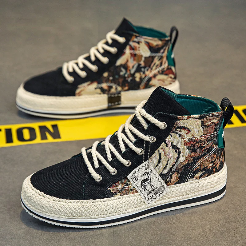 Men's High Top Canvas Shoes Casual Breathable Non-Slip Walking Shoes Fashion Lightweight Comfortable Sneakers for Male
Men's High Top Canvas Shoes Casual Breathable Non-Slip Walking Shoes Fashion Lightweight Comfortable Sneakers for Male