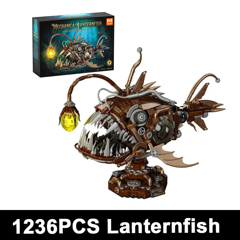 1236PCS Lantern Fish MOC Building Blocks LED Mechanical Ocean Animal 3D Model DIY Bricks Puzzle Toys for Adult Kids Holiday Gift
1236PCS Lantern Fish MOC Building Blocks LED Mechanical Ocean Animal 3D Model DIY Bricks Puzzle Toys for Adult Kids Holiday Gift