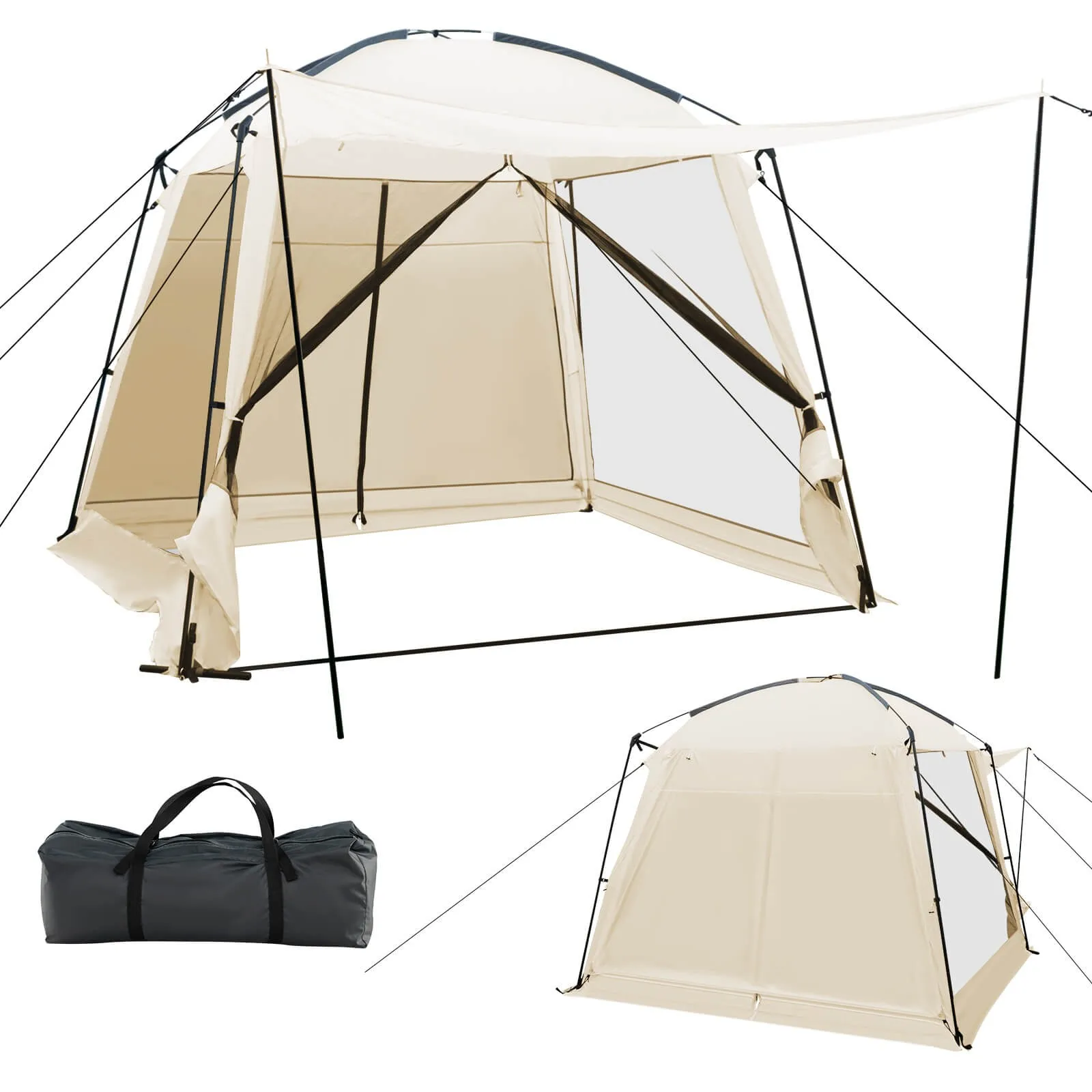 Screen Dome Camping Tent for 6-8 People w/ 4-Side Mesh Walls Carrying Bag
Screen Dome Camping Tent for 6-8 People w/ 4-Side Mesh Walls Carrying Bag