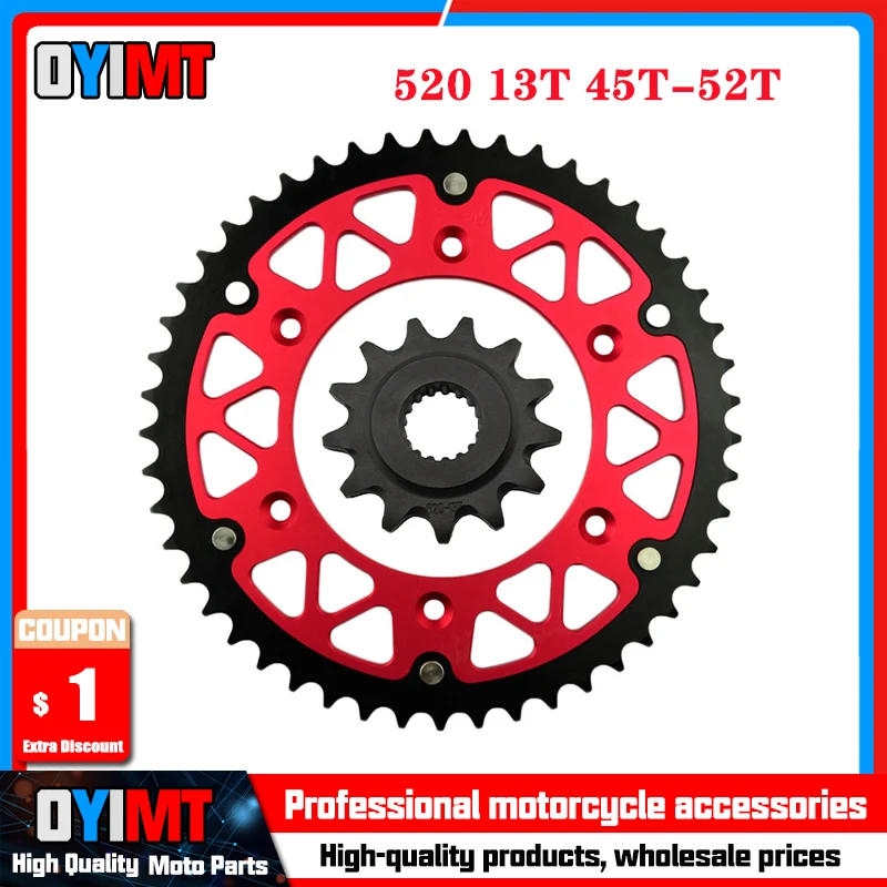 Передняя и задняя звездочки для мотоцикла HONDA CRE250R CRE450R CREF450R CREF450X CREF500X CR250R CRF450R CR500R, 13T 45T-52T, 520
Передняя и задняя звездочки для мотоцикла HONDA CRE250R CRE450R CREF450R CREF450X CREF500X CR250R CRF450R CR500R, 13T 45T-52T, 520