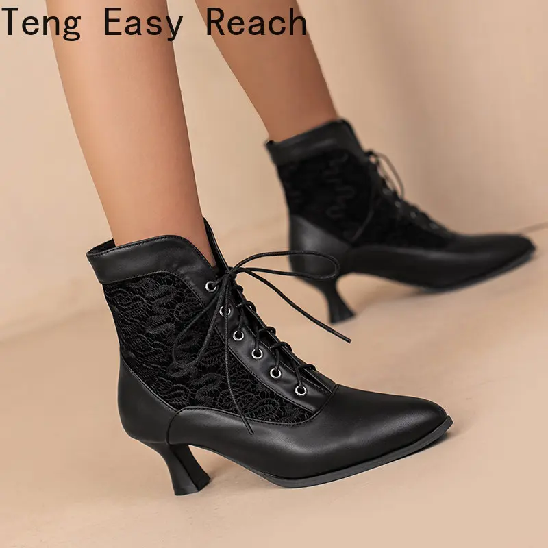 2023 New Spring Autumn Sexy Mesh Women Ankle Boots Pointed Toe Fashion lace-up Ladies Party Stiletto High Heels Shoes Size 33-43
2023 New Spring Autumn Sexy Mesh Women Ankle Boots Pointed Toe Fashion lace-up Ladies Party Stiletto High Heels Shoes Size 33-43