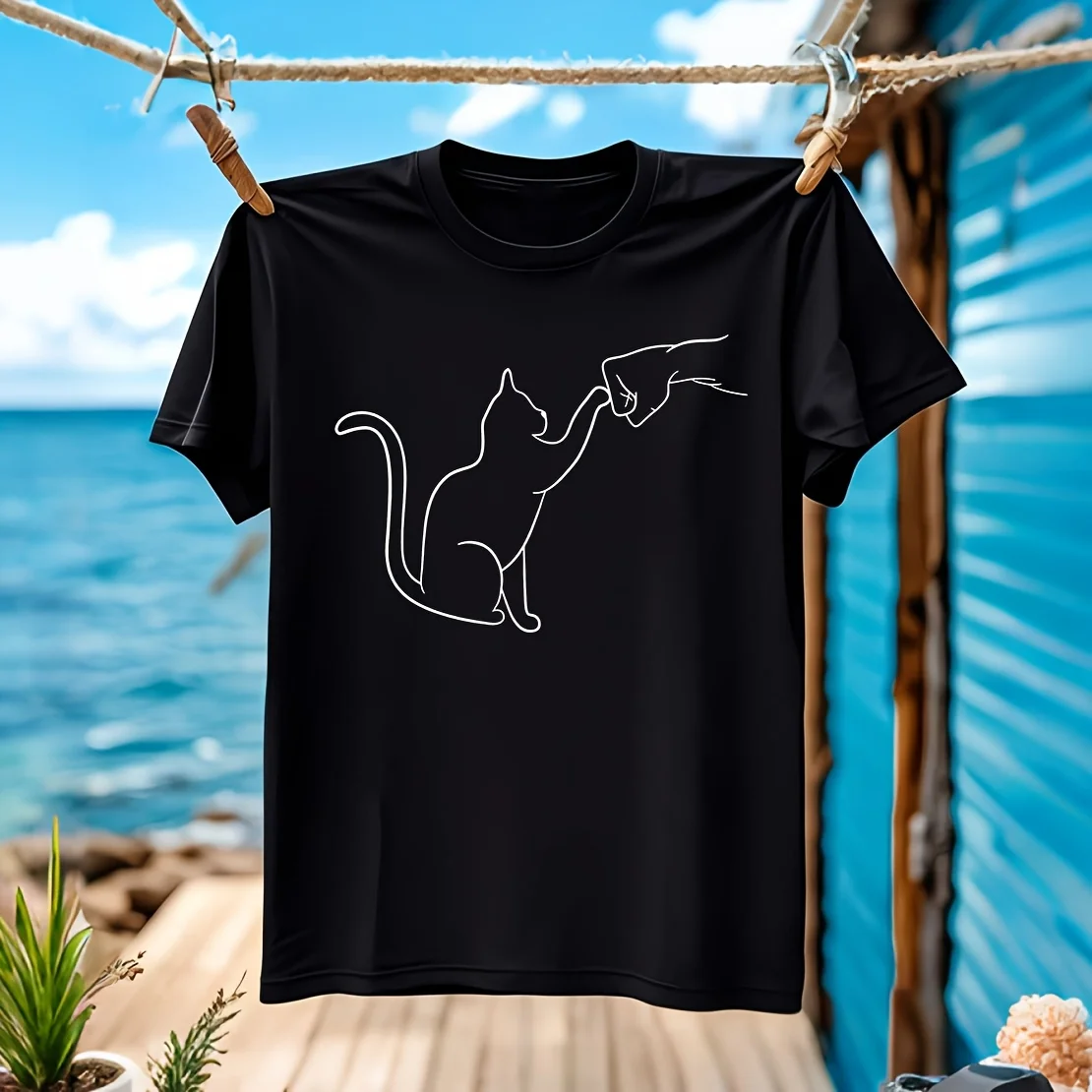 Кошка с круглым вырезом, летняя одежда, мужская футболка из 100% хлопка, повседневная дышащая удобная повседневная одежда, широкий размер, классическая
Кошка с круглым вырезом, летняя одежда, мужская футболка из 100% хлопка, повседневная дышащая удобная повседневная одежда, широкий размер, классическая