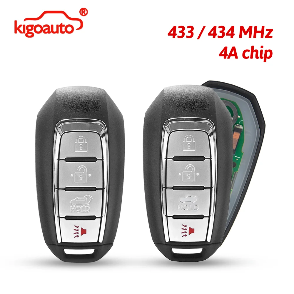 kigoauto S180144709 FCC KR5TXN7 Smart key 434mhz 4A chip 4 button Hatch/Trunk for 2019-2022 Infiniti QX60 Q50 Q60
kigoauto S180144709 FCC KR5TXN7 Smart key 434mhz 4A chip 4 button Hatch/Trunk for 2019-2022 Infiniti QX60 Q50 Q60