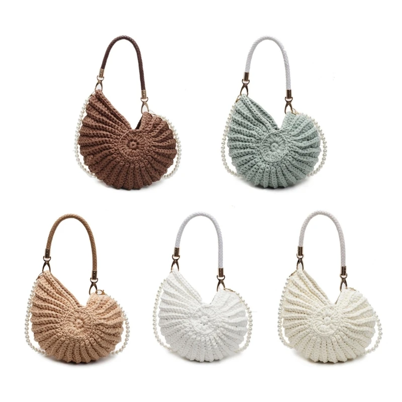 X5XA Women Shell Purse Fashion Crossbody Bag with Pearls Strap Stylish Shoulder Bag Handwoven Conch Handbag for Everyday
X5XA Women Shell Purse Fashion Crossbody Bag with Pearls Strap Stylish Shoulder Bag Handwoven Conch Handbag for Everyday