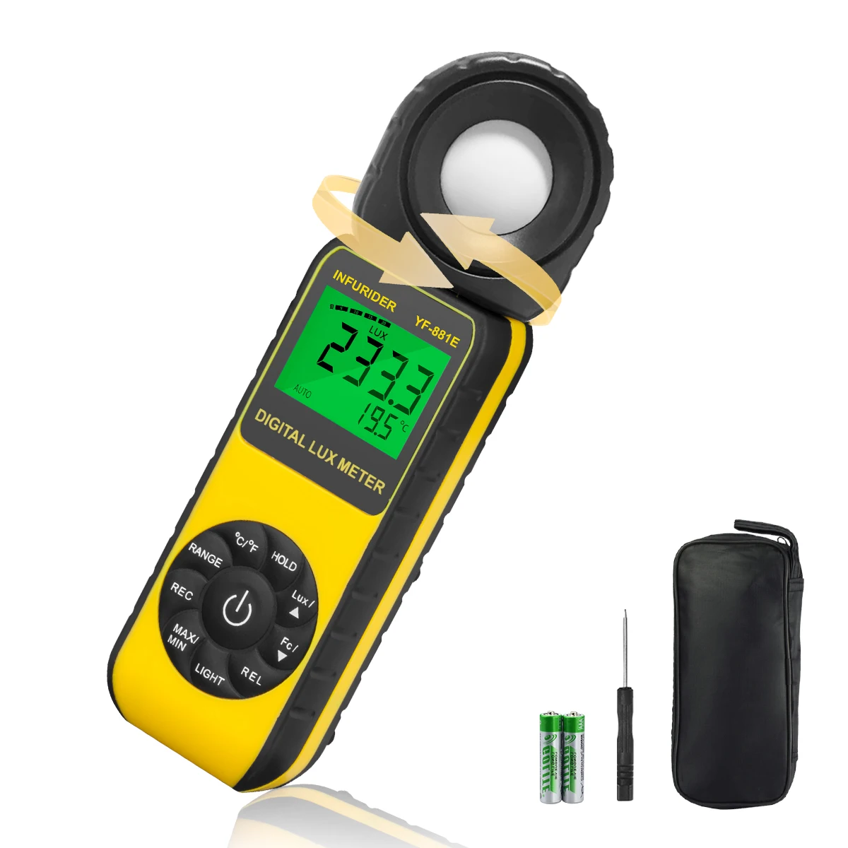BTMETER BT-881E Digital Lux Meter 300000Lux LCD Lux/Fc Data Hold Illuminance Tester Plant Photo Indoor Grow Light Detector
BTMETER BT-881E Digital Lux Meter 300000Lux LCD Lux/Fc Data Hold Illuminance Tester Plant Photo Indoor Grow Light Detector