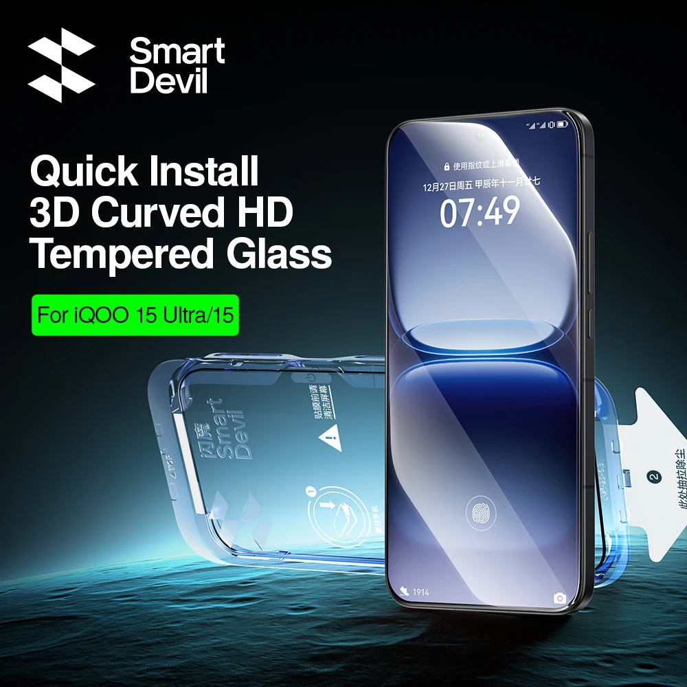 SmartDevil Dust-free Cabin Screen Protector for iQOO 15 Ultra HD Tempered Glass Film for iQOO 15 Anti-fingerprint Anti-scratch
SmartDevil Dust-free Cabin Screen Protector for iQOO 15 Ultra HD Tempered Glass Film for iQOO 15 Anti-fingerprint Anti-scratch
