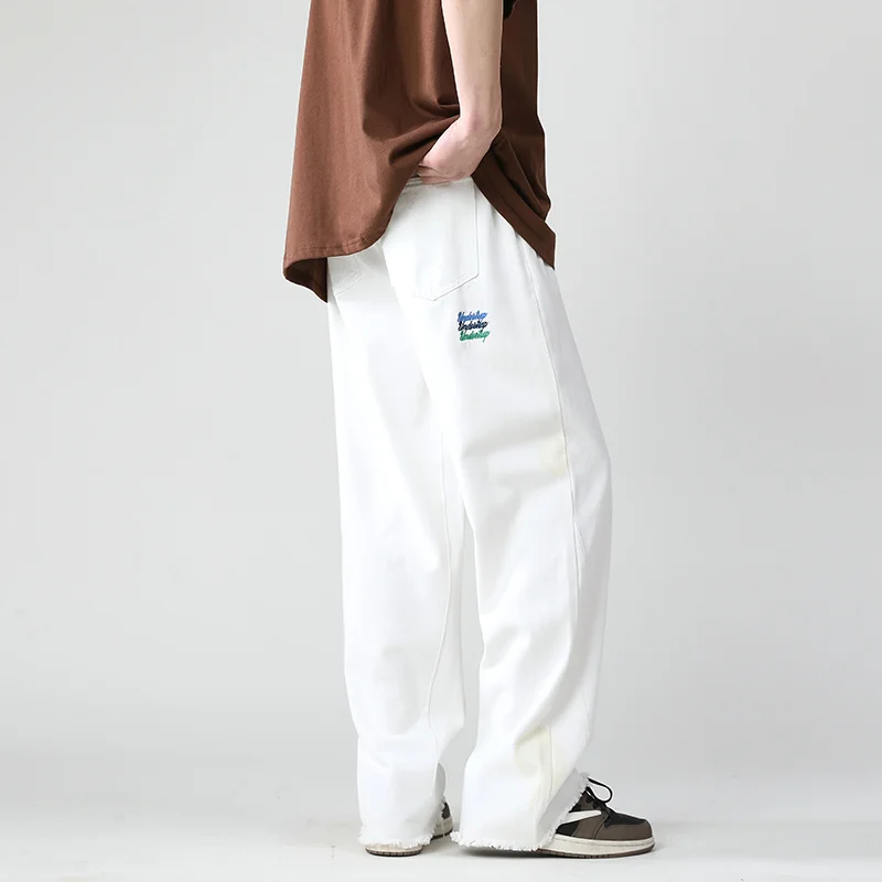 Men White Embroidery Straight Jeans Neutral Loose Denim Trousers Women Streetwear Casual Patchwork Jean Pants Summer Autumn
Men White Embroidery Straight Jeans Neutral Loose Denim Trousers Women Streetwear Casual Patchwork Jean Pants Summer Autumn