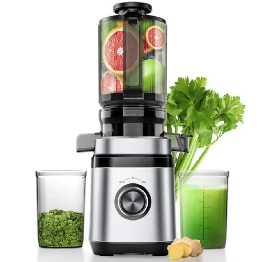 Juicer Machines, Cold Press Juicer with Wide Feed Chute, Slow Masticating Juicers for Whole Vegetables & Fruits, High Juice Yiel
Juicer Machines, Cold Press Juicer with Wide Feed Chute, Slow Masticating Juicers for Whole Vegetables & Fruits, High Juice Yiel