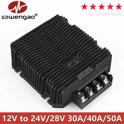 Conversor de impulso dc 12v, até 24v 28v, 25a 30a 40a 50a, regulador de tensão dc, conversores de energia à prova d'água, transformador de módulo