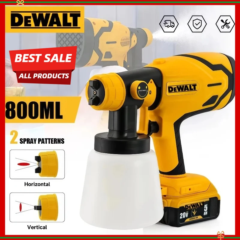 Беспроводной электрический краскопульт Dewalt 800 мл, высокомощный распылитель для покраски, портативный аэрограф для авто и мебели
Беспроводной электрический краскопульт Dewalt 800 мл, высокомощный распылитель для покраски, портативный аэрограф для авто и мебели