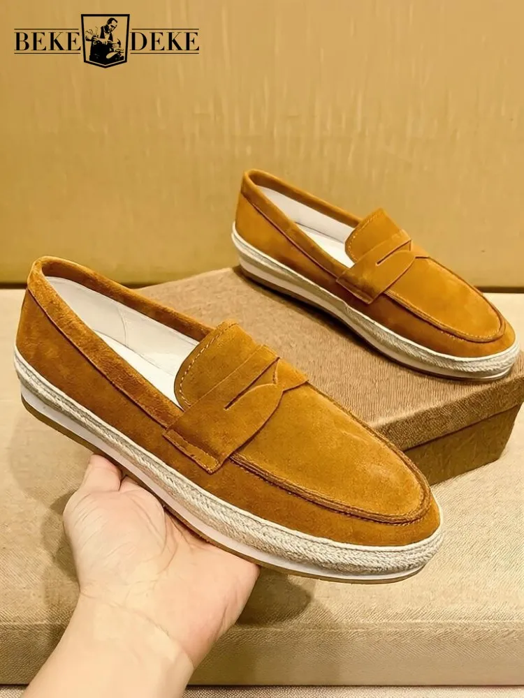 Fashion Round Toe Solid Color Cow Suede Mens Slip On Loafer Handmade Height Increasng Platform High Quality Casual Shoes
Fashion Round Toe Solid Color Cow Suede Mens Slip On Loafer Handmade Height Increasng Platform High Quality Casual Shoes