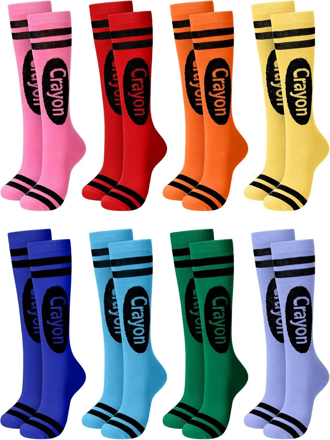 4 Pairs Colorful Crayon Knee High Socks Pencil Crayon Socks for Women Girl Teacher Costume School Supply
4 Pairs Colorful Crayon Knee High Socks Pencil Crayon Socks for Women Girl Teacher Costume School Supply