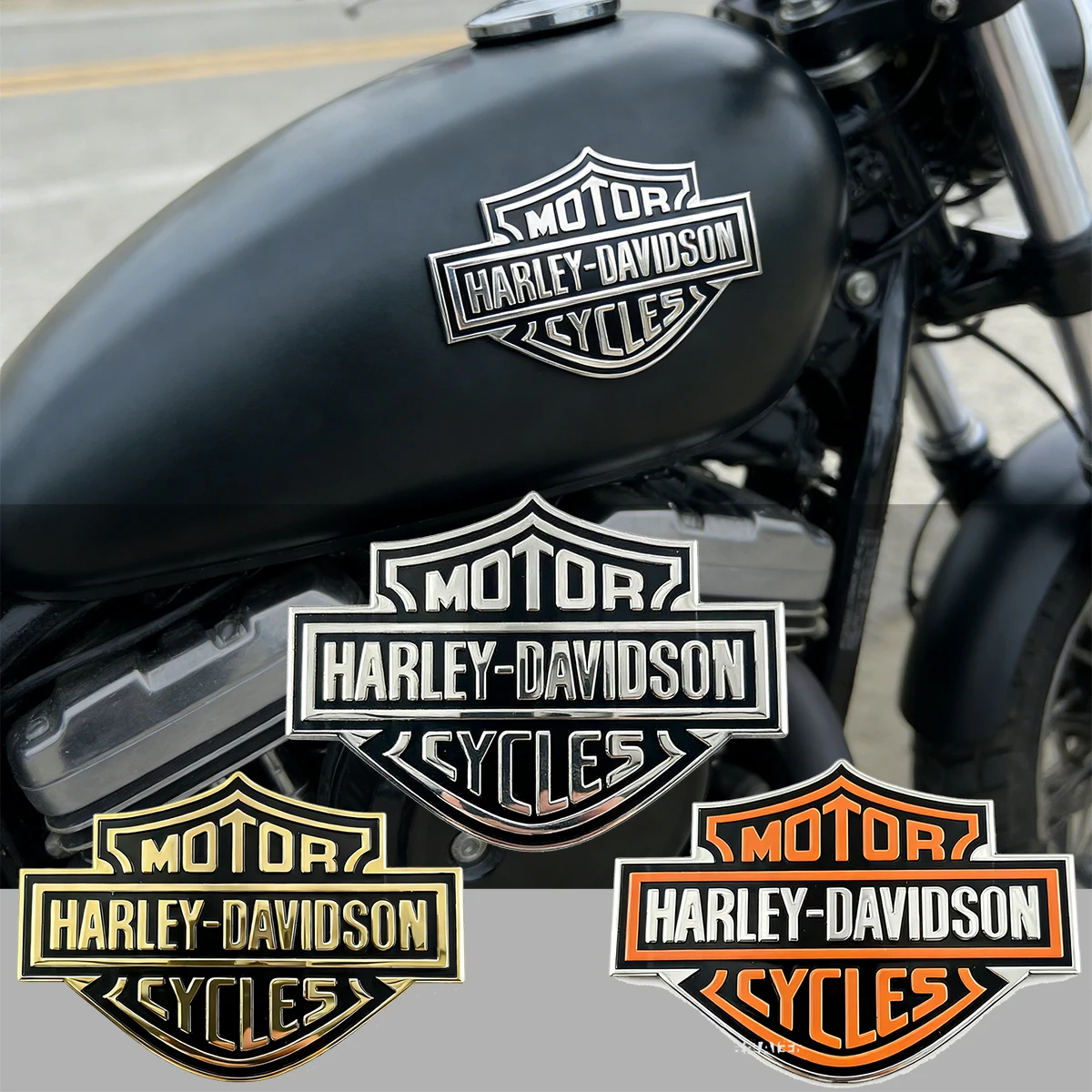 Алюминиевая эмблема на бак мотоцикла Harley Davidson, наклейка-логотип
Алюминиевая эмблема на бак мотоцикла Harley Davidson, наклейка-логотип