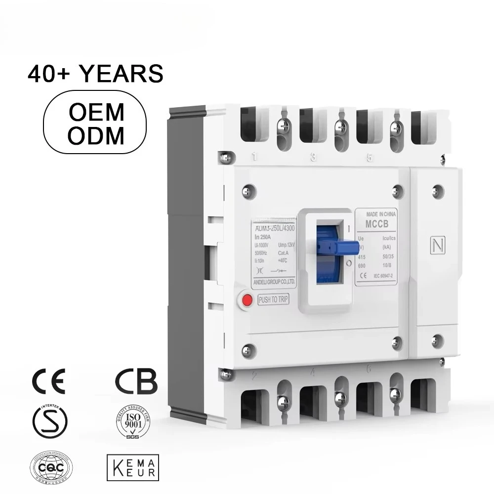 Professional Manufacturer 3P 4P Moulded Case Circuit Breaker AC 250A 50kA Breaking Capacity 400/690V Digital Programmable
Professional Manufacturer 3P 4P Moulded Case Circuit Breaker AC 250A 50kA Breaking Capacity 400/690V Digital Programmable