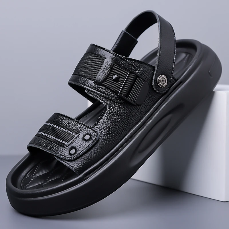 Summer Vintage Men's High Quality Leather Platform Sandals Casual Trendy Beach Shoes Non Slip Soft Slippers Outdoor Men Shoes
Summer Vintage Men's High Quality Leather Platform Sandals Casual Trendy Beach Shoes Non Slip Soft Slippers Outdoor Men Shoes