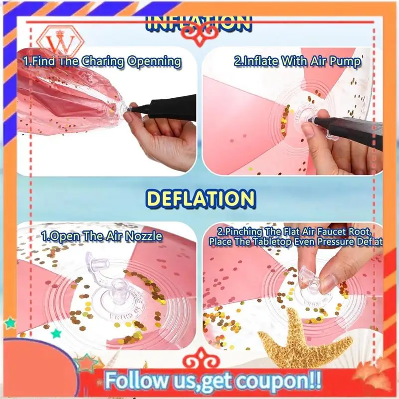 Durable 2Pcs 16Inch Inflatable Beach Balls Gold Confetti Pool Balls For Swimming Pool For Adults Summer Birthday Party
Durable 2Pcs 16Inch Inflatable Beach Balls Gold Confetti Pool Balls For Swimming Pool For Adults Summer Birthday Party