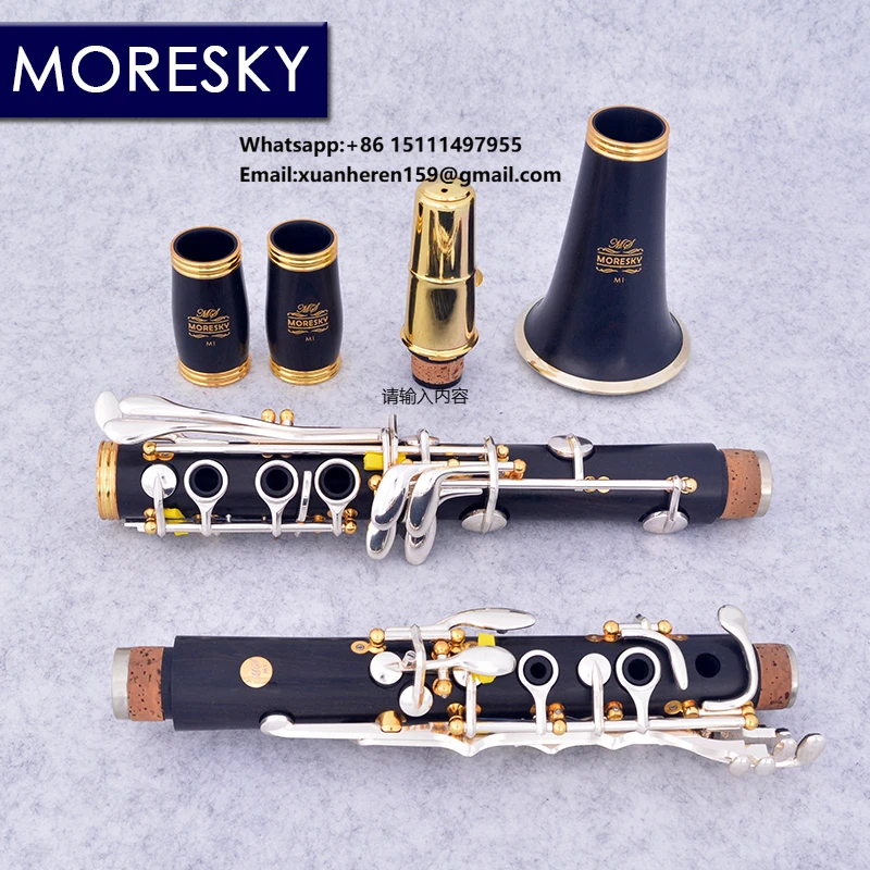 MORESKY Professional Ebony Clarinet Bb 17 Key Silver Plated Copper Grenadilla Wood Sib Klarnet M1
MORESKY Professional Ebony Clarinet Bb 17 Key Silver Plated Copper Grenadilla Wood Sib Klarnet M1