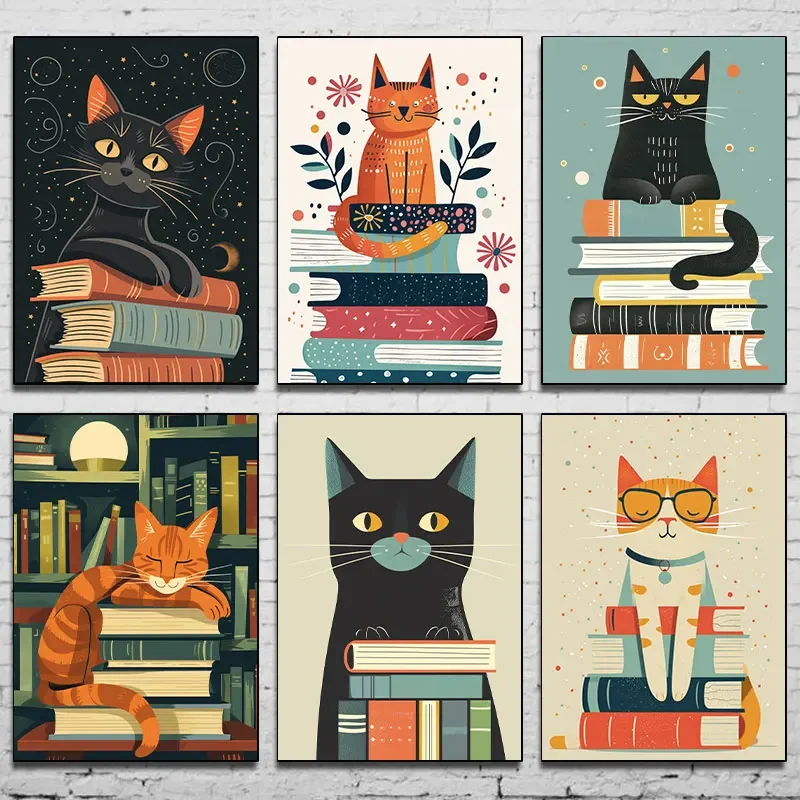 Abstract And Minimal Cats Book Learning Study Art Posters Canvas Painting Wall Prints Pictures for Living Room Home Decor Gifts
Abstract And Minimal Cats Book Learning Study Art Posters Canvas Painting Wall Prints Pictures for Living Room Home Decor Gifts