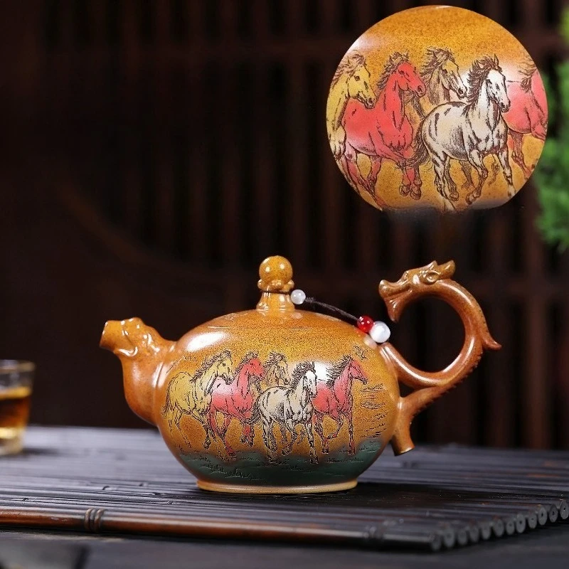 Yixing handmade purple clay teapot, raw ore, gold sand,tea pot, Kung Fu tea set 340ml
Yixing handmade purple clay teapot, raw ore, gold sand,tea pot, Kung Fu tea set 340ml