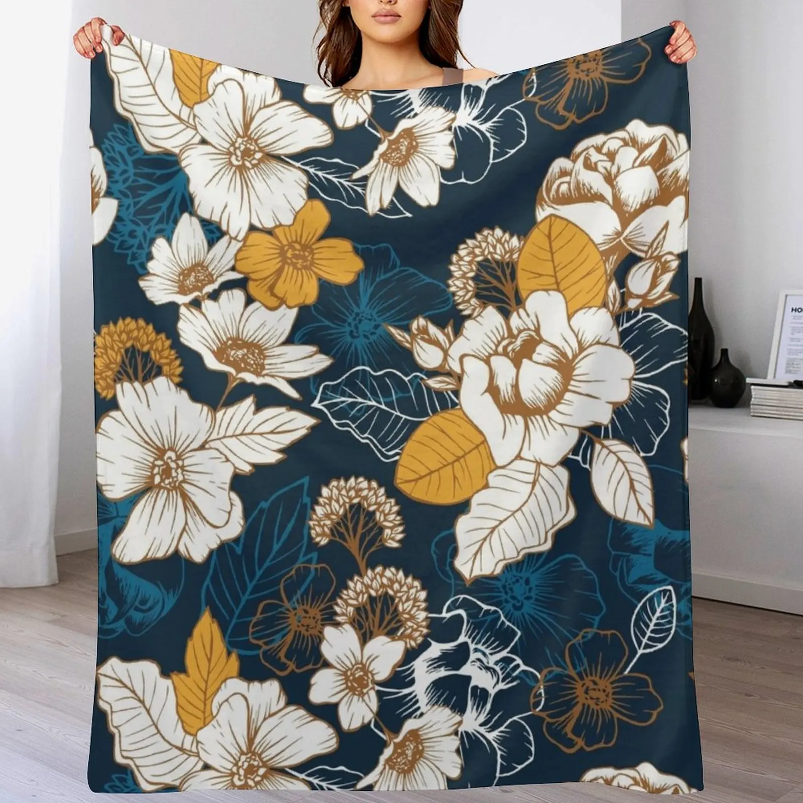 Navy and Gold Peony and Blossom Seamless Pattern Throw Blanket Sofa Quilt valentine gift ideas For Baby Multi-Purpose Blankets
Navy and Gold Peony and Blossom Seamless Pattern Throw Blanket Sofa Quilt valentine gift ideas For Baby Multi-Purpose Blankets