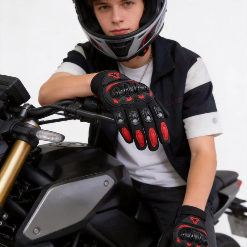VEMAR Summer Motorcycle Gloves Black/Red Full Finger Touchscreen for ATV MTB Cycling Motorbike Riding Protective Gear Gloves
VEMAR Summer Motorcycle Gloves Black/Red Full Finger Touchscreen for ATV MTB Cycling Motorbike Riding Protective Gear Gloves