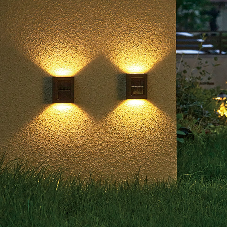 Solar Wall Lamp Outdoor 2LED Warm Light Waterproof Up And Down Luminous Balcony Yard Garden Stair Fence Decoration Lighting
Solar Wall Lamp Outdoor 2LED Warm Light Waterproof Up And Down Luminous Balcony Yard Garden Stair Fence Decoration Lighting