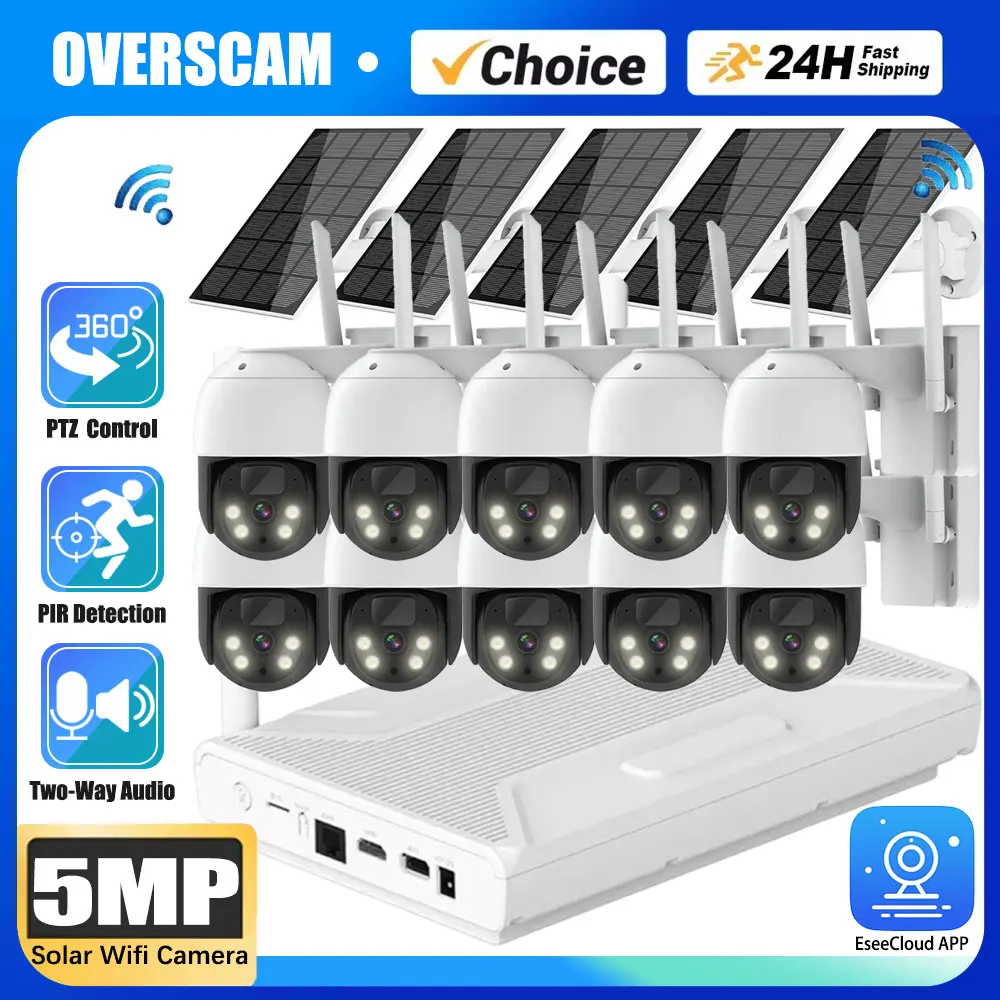 10CH WIFI NVR Low-Power 5MP WiFi Video Surveillance Camera System P2P Set Two-Audio PIR Detection CCTV Solar Camera Security Kit
10CH WIFI NVR Low-Power 5MP WiFi Video Surveillance Camera System P2P Set Two-Audio PIR Detection CCTV Solar Camera Security Kit