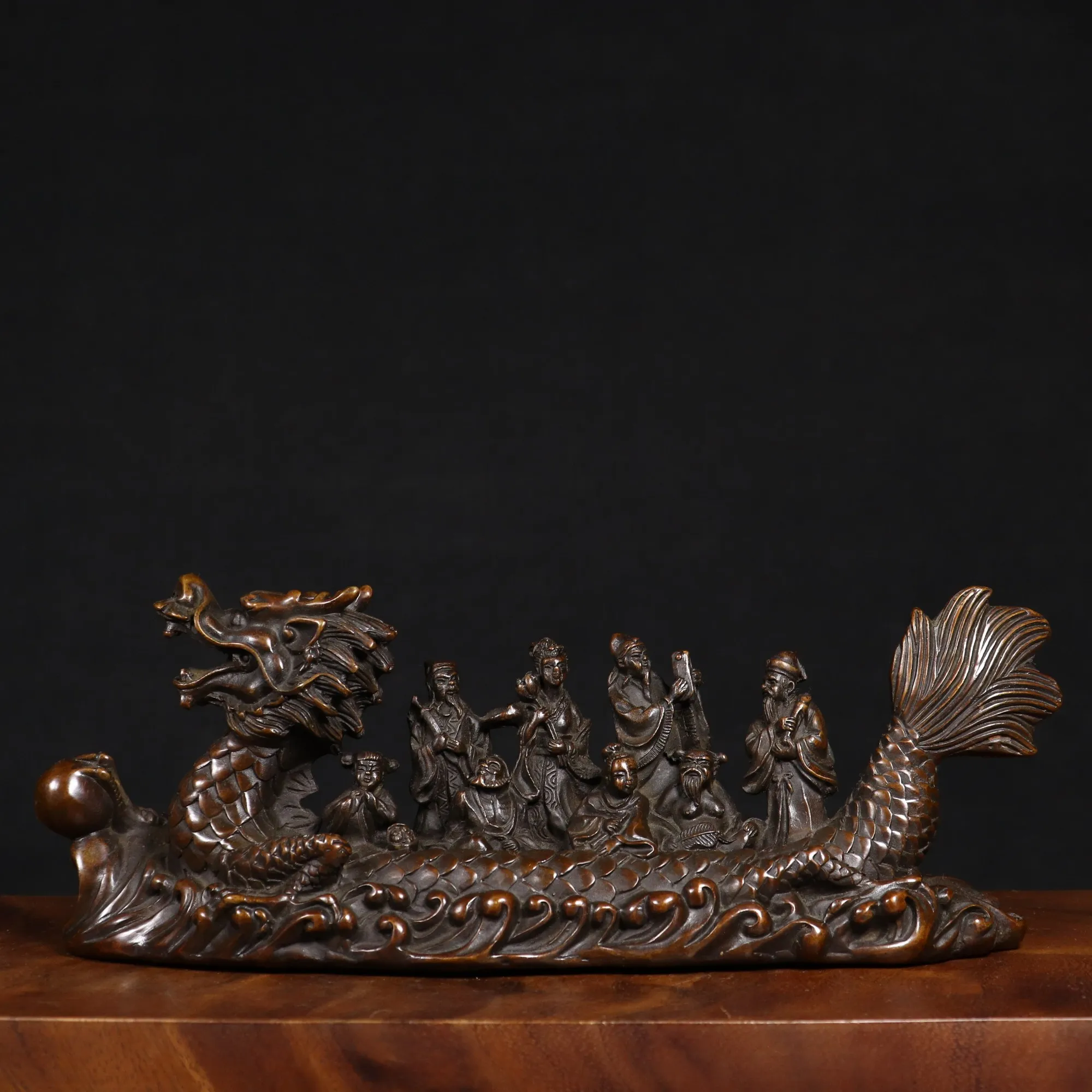 Antique-Style Pure Copper Dragon Boat Eight Immortals Crossing the Sea Figurine - Exquisite Home Decor Collectible Ornament
Antique-Style Pure Copper Dragon Boat Eight Immortals Crossing the Sea Figurine - Exquisite Home Decor Collectible Ornament