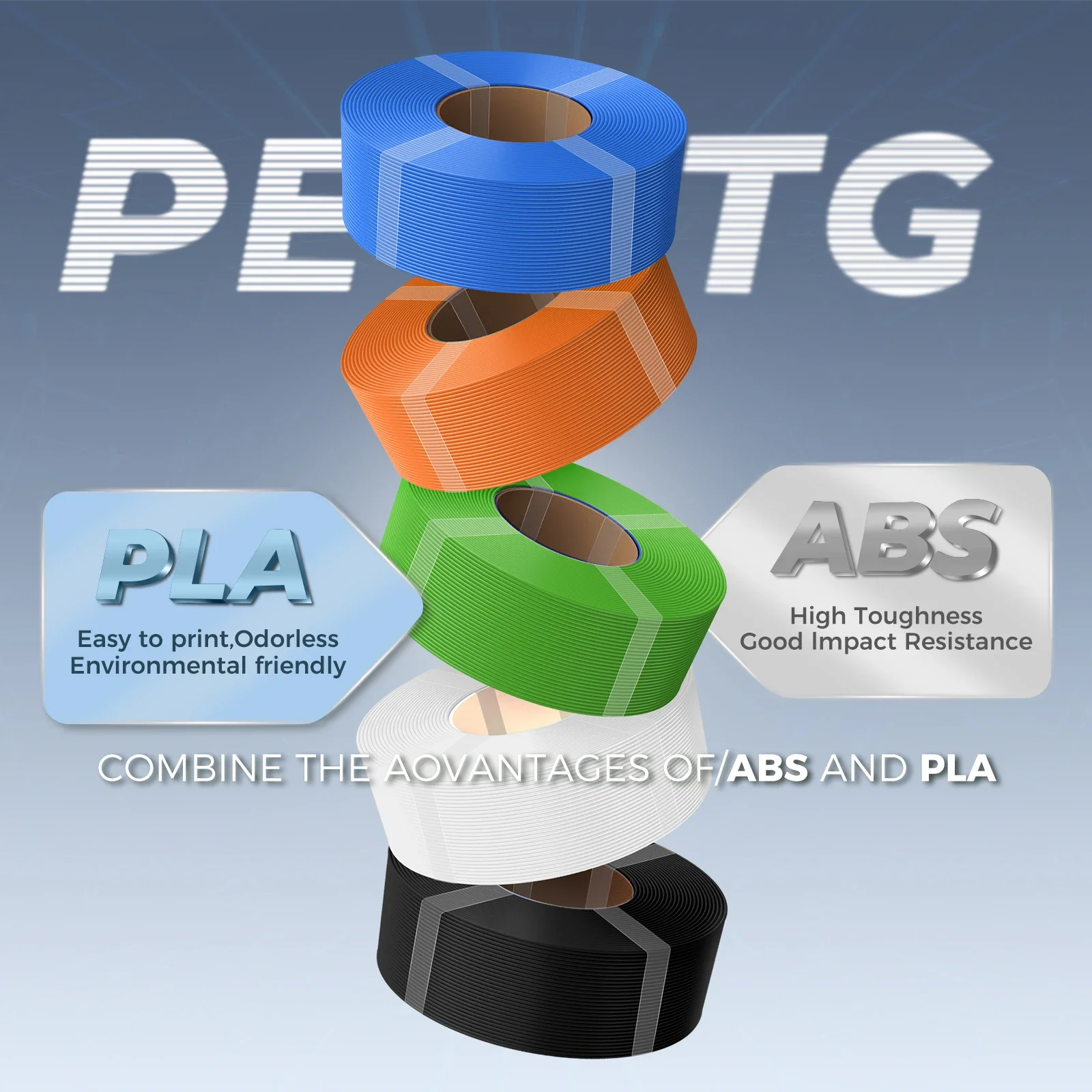 Филамент для 3D-принтера Creality QCR-PETG, 1.75мм±0.02мм, 1кг, высокотемпературный, экологичный, без запаха, нетоксичный, для превосходной печати
Филамент для 3D-принтера Creality QCR-PETG, 1.75мм±0.02мм, 1кг, высокотемпературный, экологичный, без запаха, нетоксичный, для превосходной печати