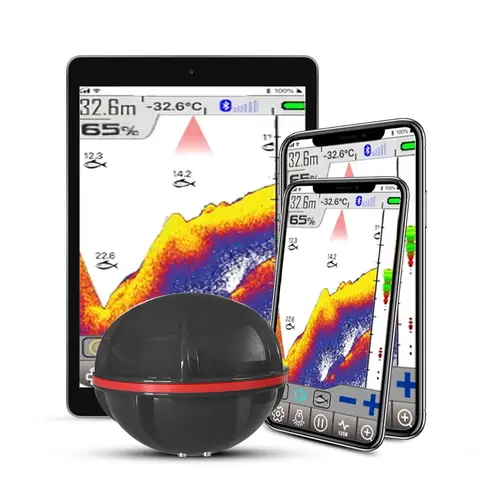 Nuovo Fishfinder intelligente Fish finder Shore Tablet Barca 125KHz Lago 60M App Sea GPS Wireless Sonar Smartphone