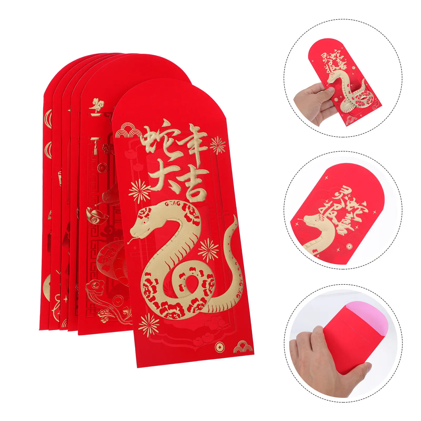 30Pcs Gold Foil Red Envelopes Elegant Paper Packets for Chinese New Year Weddings Birthdays Traditional Snake Year Red Packets
30Pcs Gold Foil Red Envelopes Elegant Paper Packets for Chinese New Year Weddings Birthdays Traditional Snake Year Red Packets