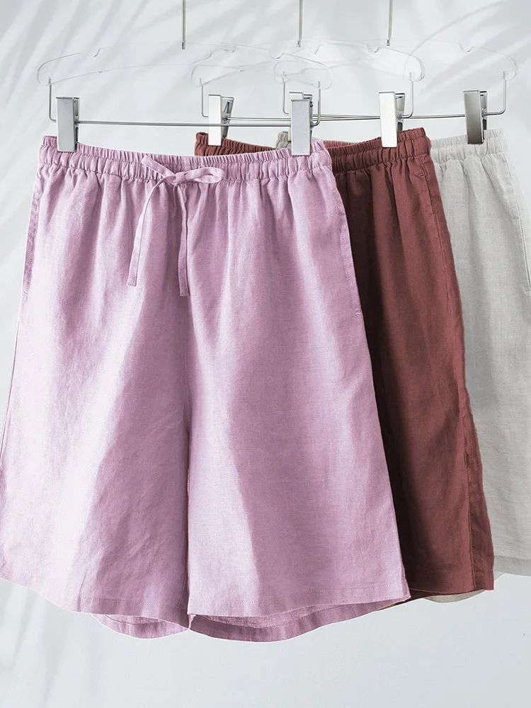 Loose Cotton Linen Elastic Waist Shorts Women Casual Pants Slim Straight Leg Korean Style Artistic Simple Summer Fashion
Loose Cotton Linen Elastic Waist Shorts Women Casual Pants Slim Straight Leg Korean Style Artistic Simple Summer Fashion