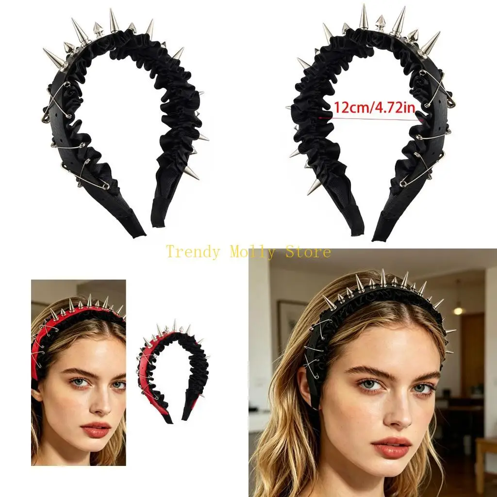 N5KB Cool Punk Rock Hair Accessory Decorated with Metal Studs Comfortable PU Leather Costume Headband Rock Hair Accessory
N5KB Cool Punk Rock Hair Accessory Decorated with Metal Studs Comfortable PU Leather Costume Headband Rock Hair Accessory