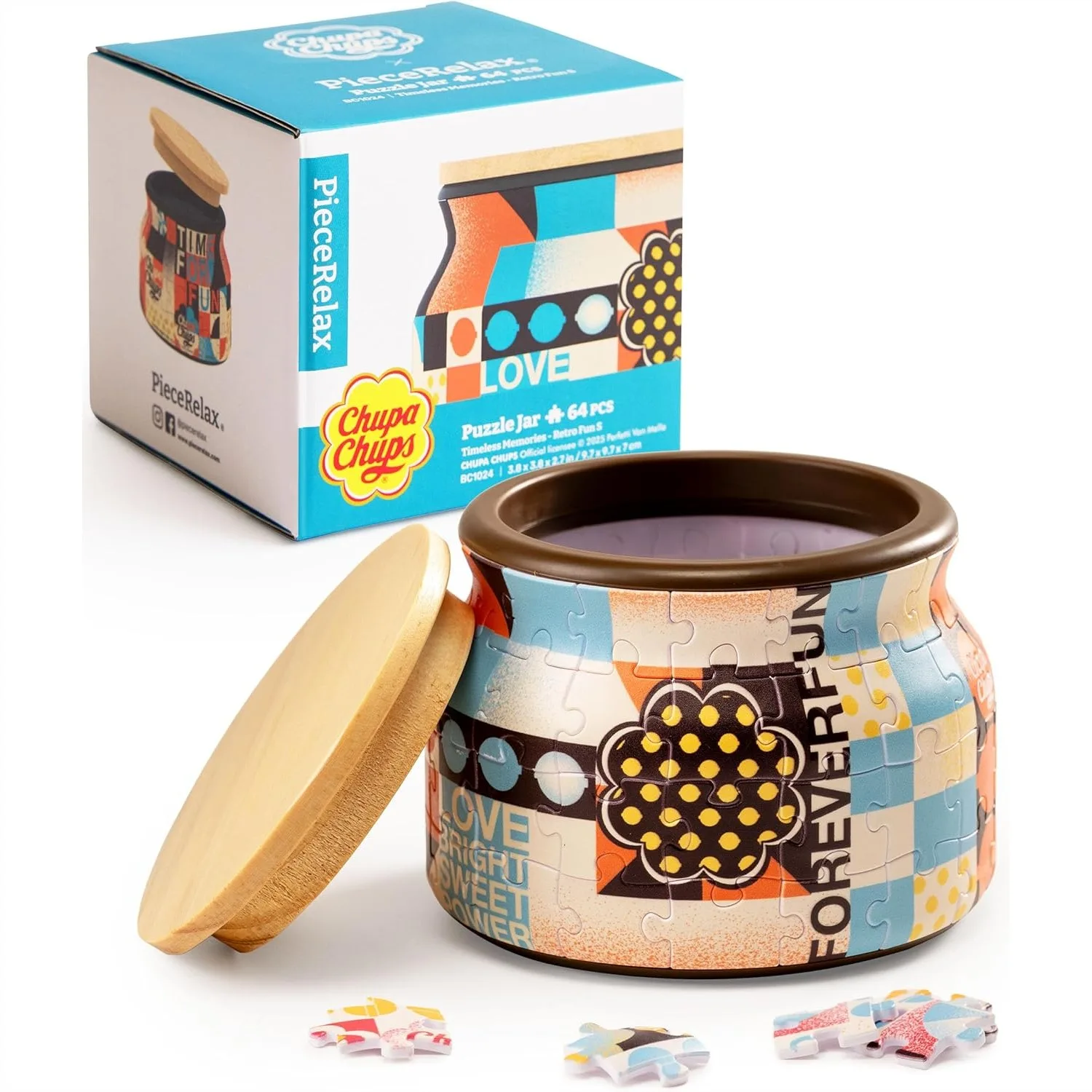 64 Piece 3D Puzzle Jar for Adults, Small Retro Jigsaw with Wooden Lid, No Glue Required, Home Office Decor
64 Piece 3D Puzzle Jar for Adults, Small Retro Jigsaw with Wooden Lid, No Glue Required, Home Office Decor