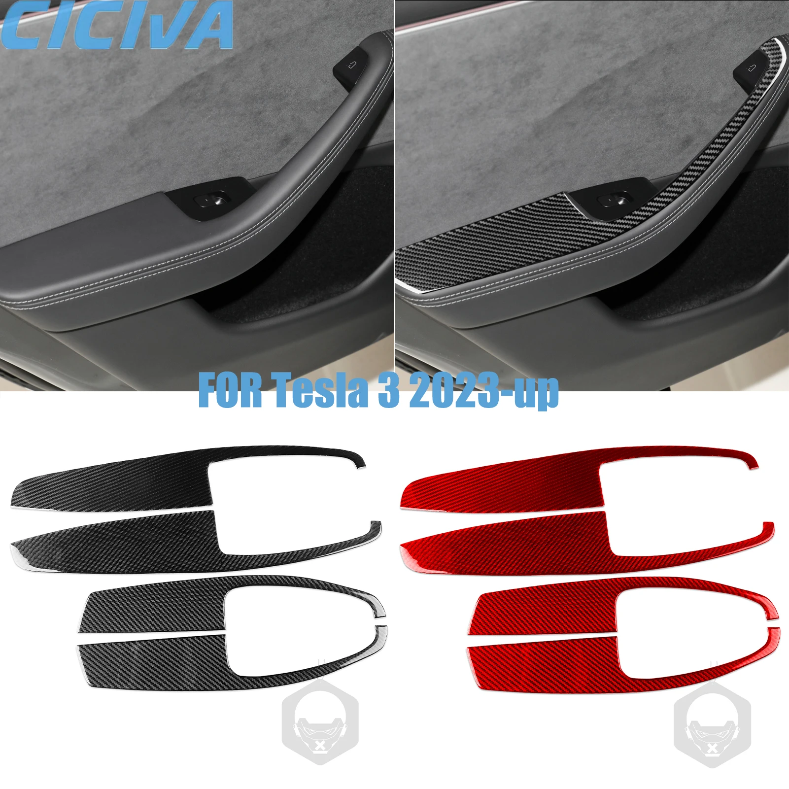For Tesla 3 2023-up Door armrests Decorative Real Carbon Fiber Stickers Car Interior Accessories
For Tesla 3 2023-up Door armrests Decorative Real Carbon Fiber Stickers Car Interior Accessories