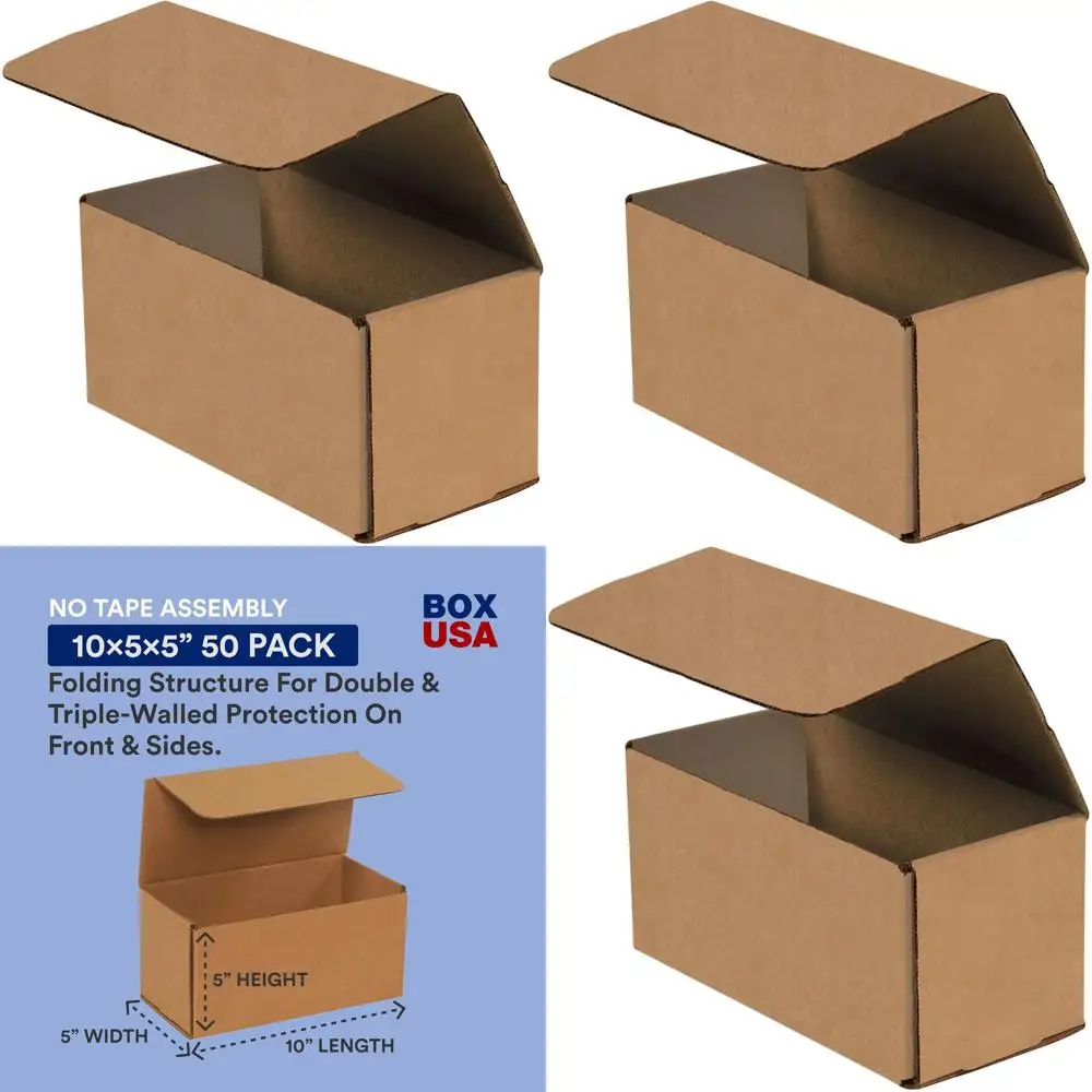 50-Count 10x5x5 Inches Corrugated Cardboard Shipping Boxes for Packing, Moving, and Storage
50-Count 10x5x5 Inches Corrugated Cardboard Shipping Boxes for Packing, Moving, and Storage