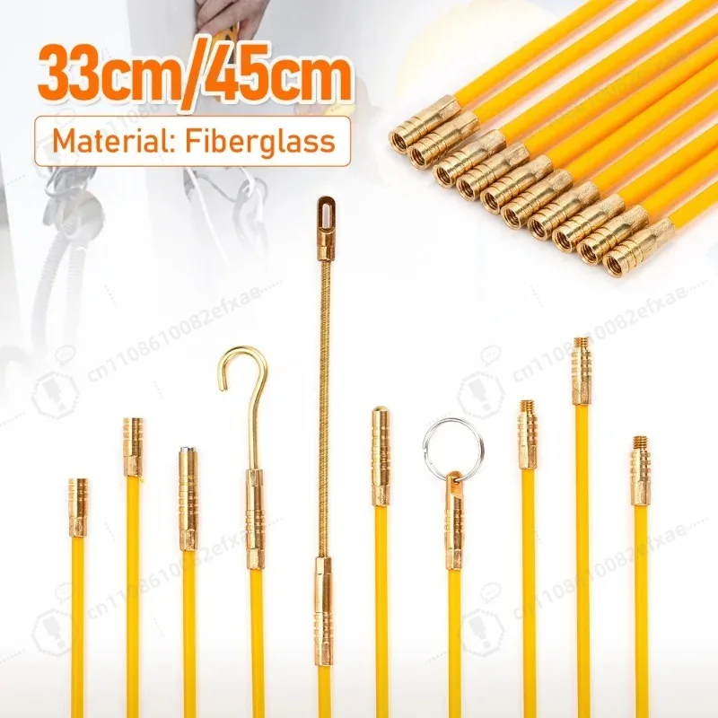 10Pcs 4mm 33/45cm Fiberglass Cable Push Puller Lead Wire Kit Electrical Cable Wall Installing Rods Wiring Lead Installation Tool
10Pcs 4mm 33/45cm Fiberglass Cable Push Puller Lead Wire Kit Electrical Cable Wall Installing Rods Wiring Lead Installation Tool