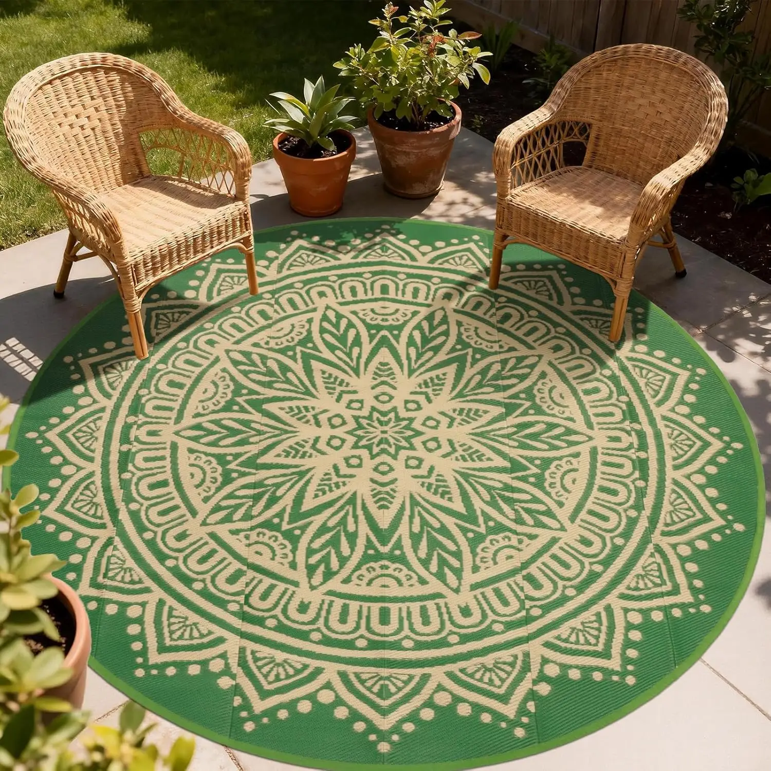 Outdoor Rugs for Patio Waterproof 8Ft Round, Outside Reversible Mats, Portable Plastic Straw Rug, Lightweight RV Camping Mat
Outdoor Rugs for Patio Waterproof 8Ft Round, Outside Reversible Mats, Portable Plastic Straw Rug, Lightweight RV Camping Mat