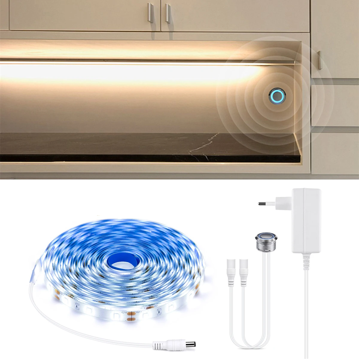 1-5M Stepless Dimmable Touch Sensor Switch DC12V LED Strip Light 2835 Recessed Touch Detector Dimmer Switch For Cabinet Lighting
1-5M Stepless Dimmable Touch Sensor Switch DC12V LED Strip Light 2835 Recessed Touch Detector Dimmer Switch For Cabinet Lighting