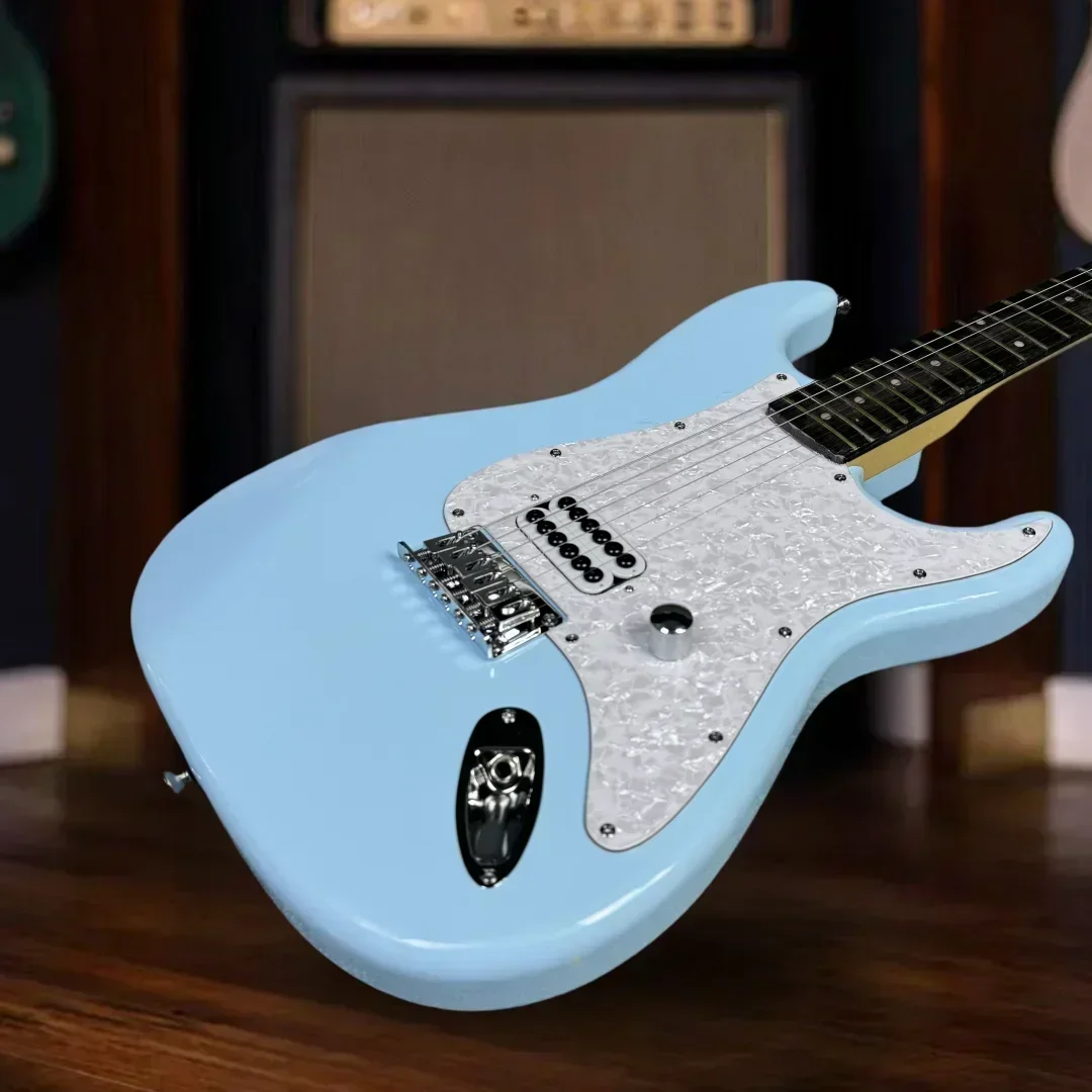 Free Shiping Daphne-Blue Color ST Electric Guitar Tome Delong Solid Rosewood Fretboard Mahogany Body White Pearl Pickguard
Free Shiping Daphne-Blue Color ST Electric Guitar Tome Delong Solid Rosewood Fretboard Mahogany Body White Pearl Pickguard