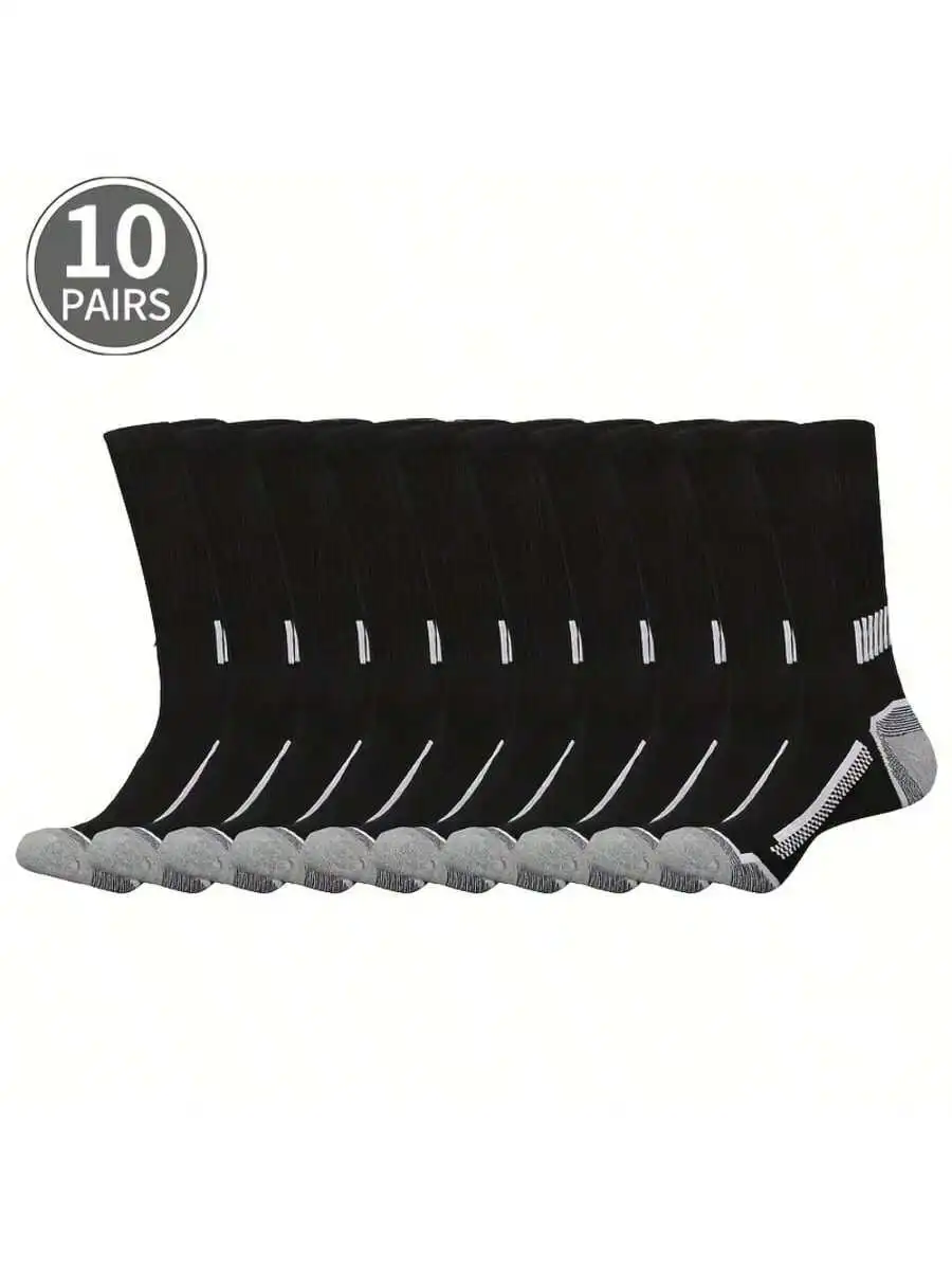 10 Pairs Mens Crew Socks Heavy Duty Breathable Knit Cushioned Arch Support For Gym Office Travel Black
10 Pairs Mens Crew Socks Heavy Duty Breathable Knit Cushioned Arch Support For Gym Office Travel Black