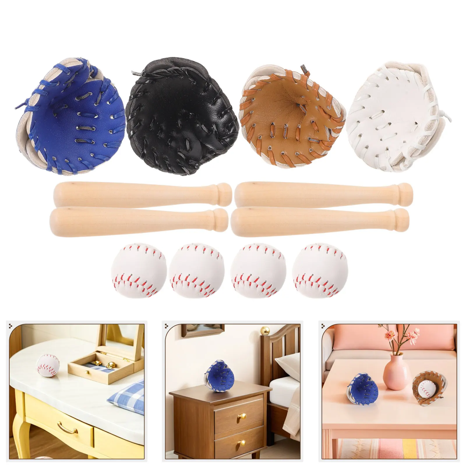 4Sets Miniature Baseball Set Dollhouse Decoration Accessories Tiny Glove Bat Ball Sports Themed Shelf Display Photography Prop
4Sets Miniature Baseball Set Dollhouse Decoration Accessories Tiny Glove Bat Ball Sports Themed Shelf Display Photography Prop