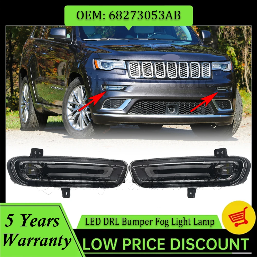 68273052AC 68273053AC For Jeep Grand Cherokee 2017 2018 2019-2021 Car LED Daytime Running Light Foglight Foglamp DRL Headlights
68273052AC 68273053AC For Jeep Grand Cherokee 2017 2018 2019-2021 Car LED Daytime Running Light Foglight Foglamp DRL Headlights