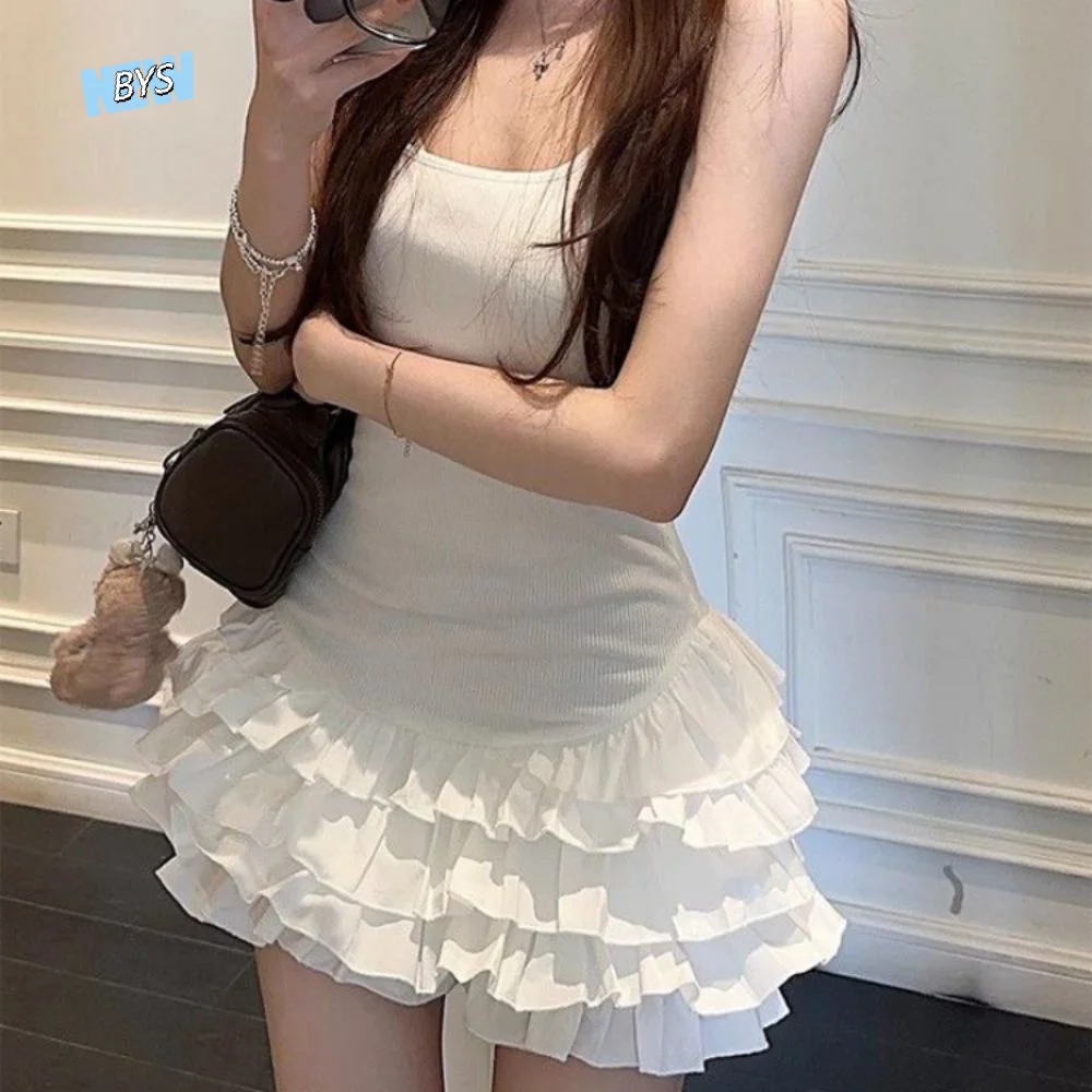 Slim Fit Square Neckline Dress Ruffle Ballet Style Women Short Skirt Spicy Girl Style Sleeveless Halter Camisole Dress
Slim Fit Square Neckline Dress Ruffle Ballet Style Women Short Skirt Spicy Girl Style Sleeveless Halter Camisole Dress