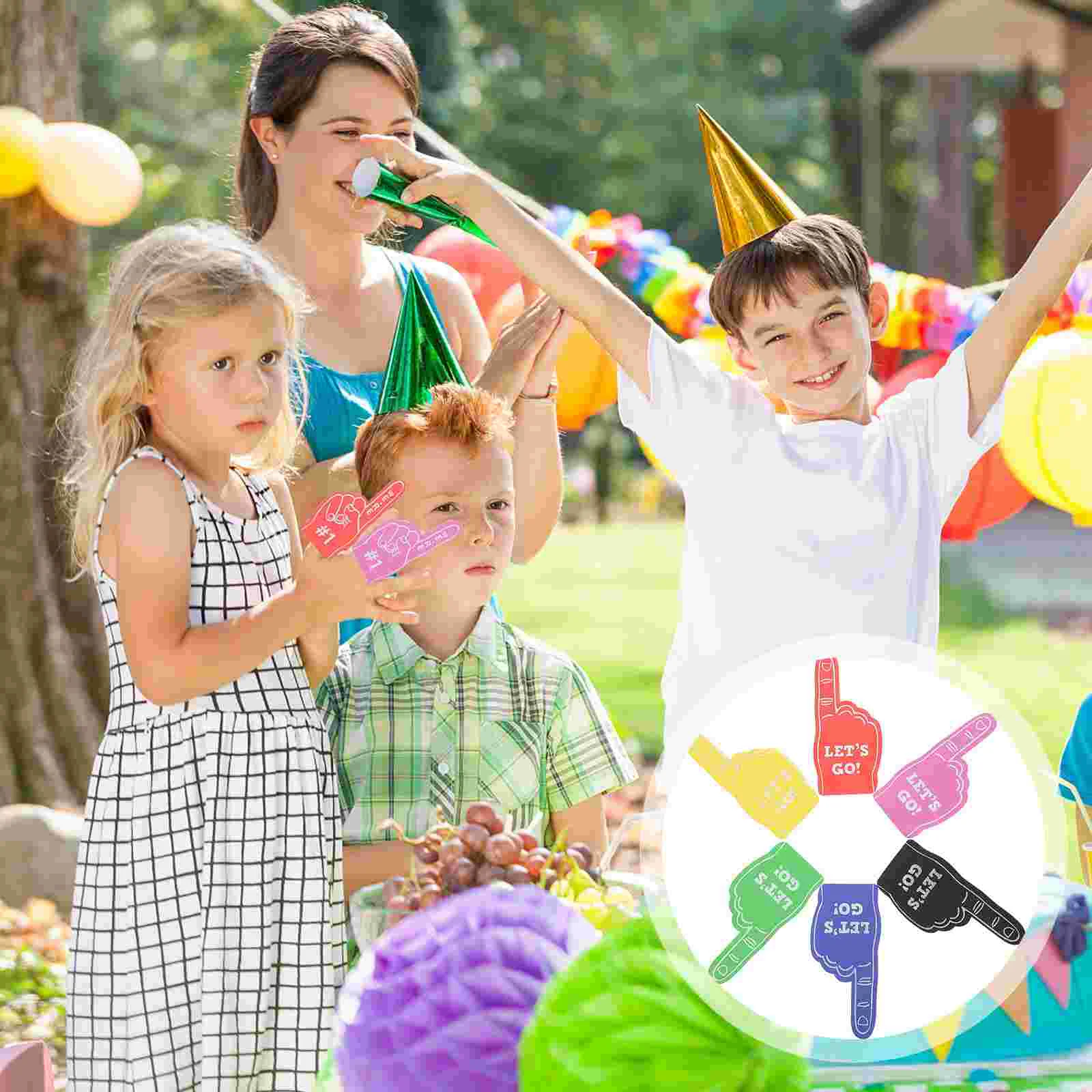 6 Pcs Finger Cheerleading Gloves for Kids Sports Events Party Props Bright Colors Unique Design Fun Toys Crowd
6 Pcs Finger Cheerleading Gloves for Kids Sports Events Party Props Bright Colors Unique Design Fun Toys Crowd