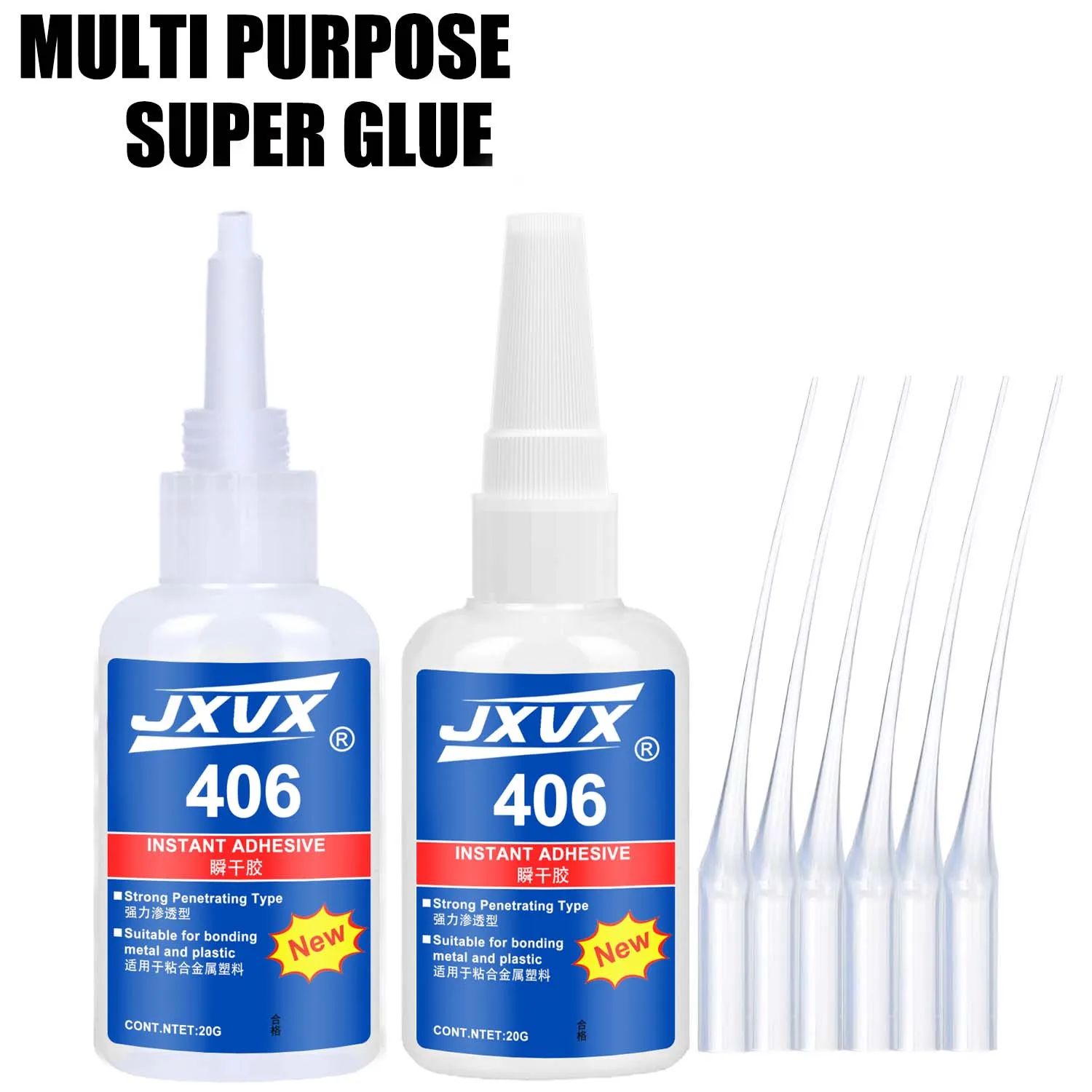 JXVX Multipurpose 5 Sec super glue extra strong slime Quick-drying Cyanoacrylate Adhesive for leather rubber wood glass DIY 6pcs
JXVX Multipurpose 5 Sec super glue extra strong slime Quick-drying Cyanoacrylate Adhesive for leather rubber wood glass DIY 6pcs