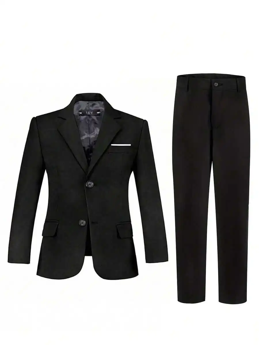 Black 2-Piece Formal Suit Set for Boys, Blazer & Pants, Single-Breasted, Size 4-16
Black 2-Piece Formal Suit Set for Boys, Blazer & Pants, Single-Breasted, Size 4-16