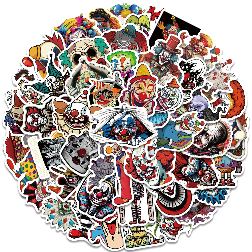 50pcs Vinyl Laptop Decals Funny Cartoon Horror Clowns Stickers For Luggage Guitar Phone Diary Skateboard Waterproof Graffiti
50pcs Vinyl Laptop Decals Funny Cartoon Horror Clowns Stickers For Luggage Guitar Phone Diary Skateboard Waterproof Graffiti