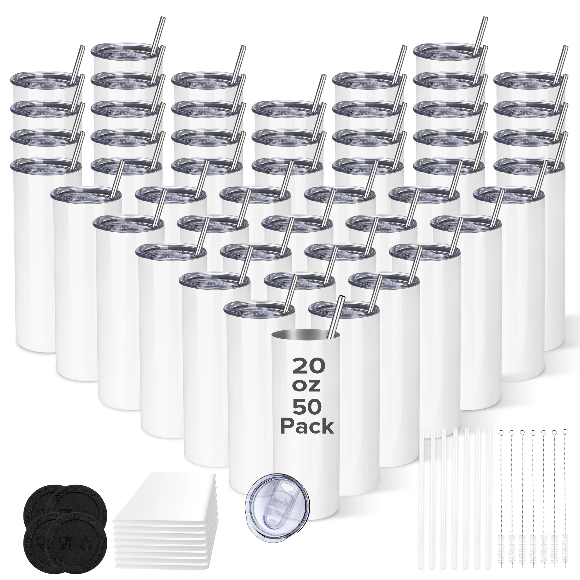 50 Pack 20oz Skinny Sublimation Tumblers,Stainless Steel Double Wall Insulated Cup,Individually Boxed&For Tumbler Press Machine
50 Pack 20oz Skinny Sublimation Tumblers,Stainless Steel Double Wall Insulated Cup,Individually Boxed&For Tumbler Press Machine