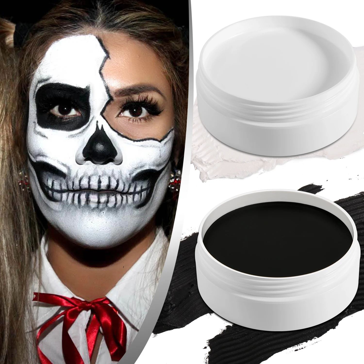 Cream Oil Face Paint Black White Face Paint- Halloween Clown Makeup Black White Face Body Paint, Makeup for Dress Up Cosplay
Cream Oil Face Paint Black White Face Paint- Halloween Clown Makeup Black White Face Body Paint, Makeup for Dress Up Cosplay